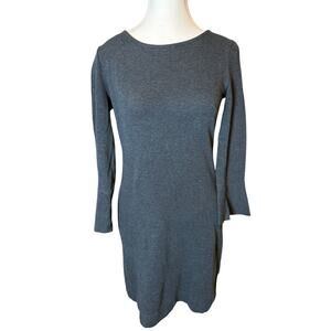 Madewell | Charcoal Gray Long Bell Sleeve Knit Dress | XXS